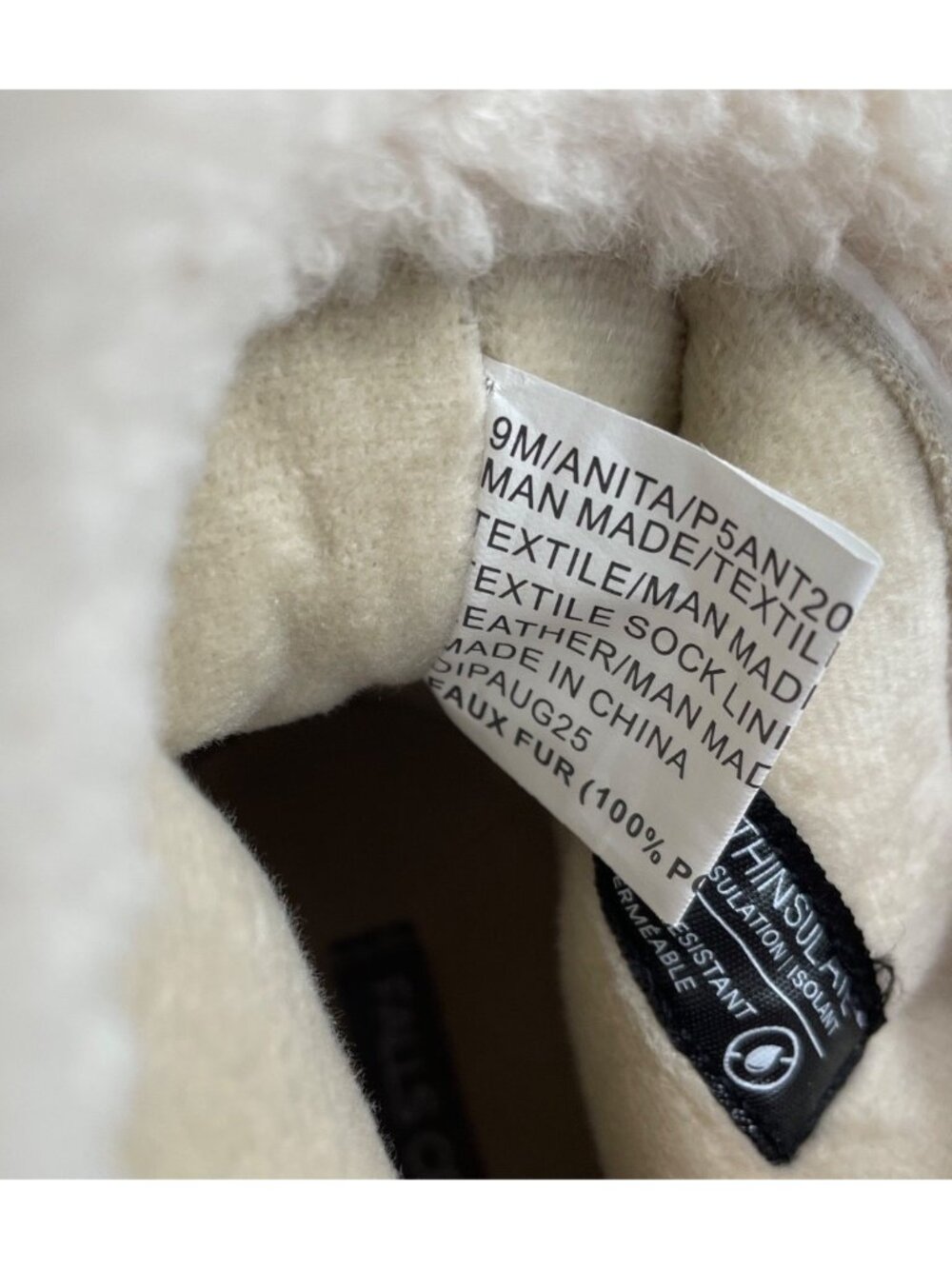 Falls Creek Anita Shearling Lined White Winter Boots Lace-Up Womens Size 9M - Picture 12 of 14